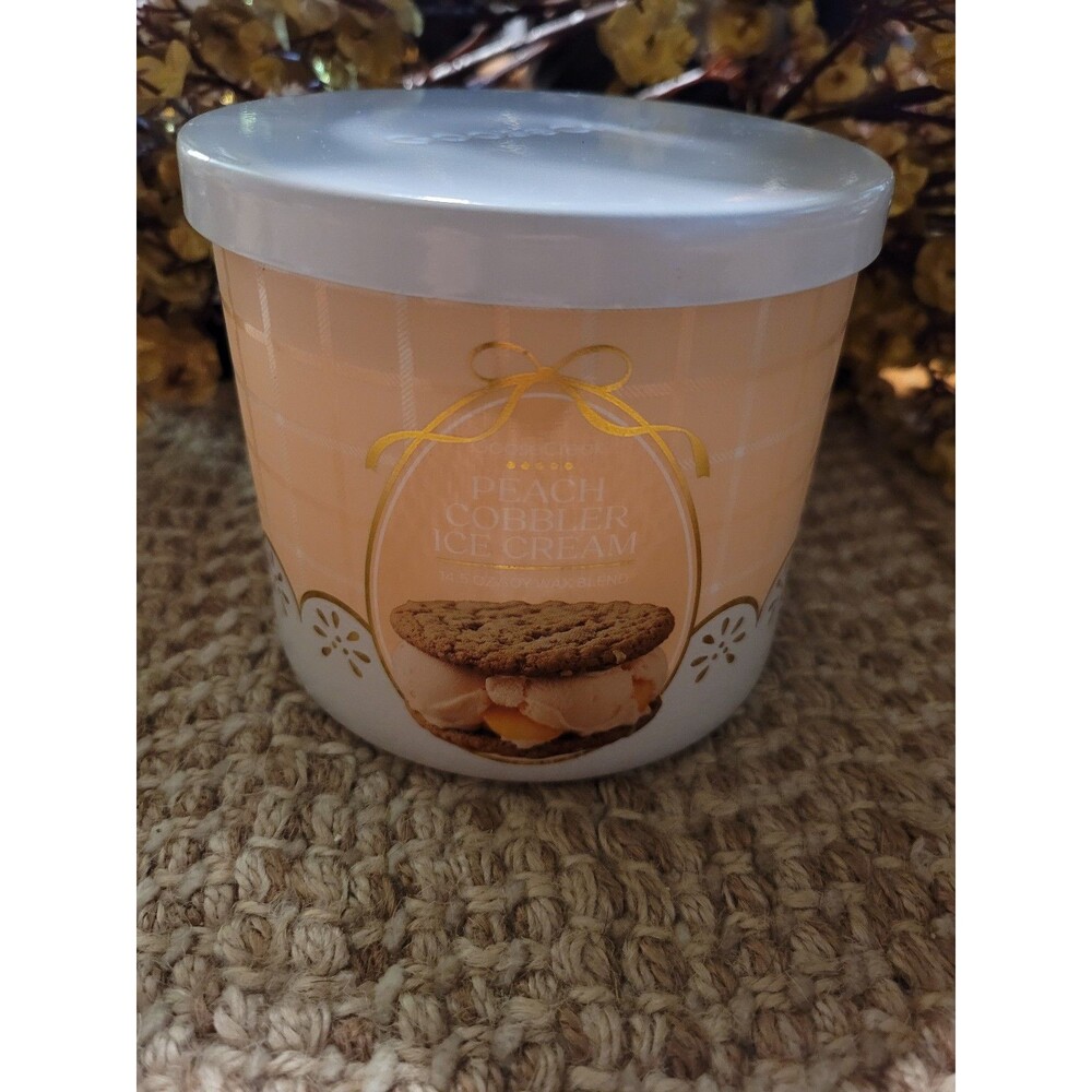 Peach Cobbler Ice Cream - Goose Creek 3-wick Candle